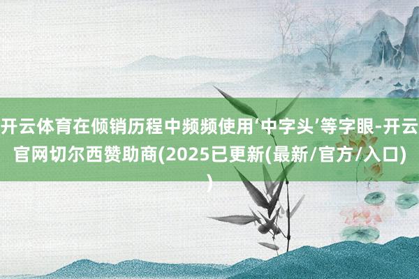 开云体育在倾销历程中频频使用‘中字头’等字眼-开云官网切尔西赞助商(2025已更新(最新/官方/入口)